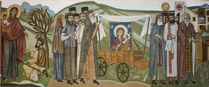 Преподобный Гавриил братия Ивирона икона Богородицы